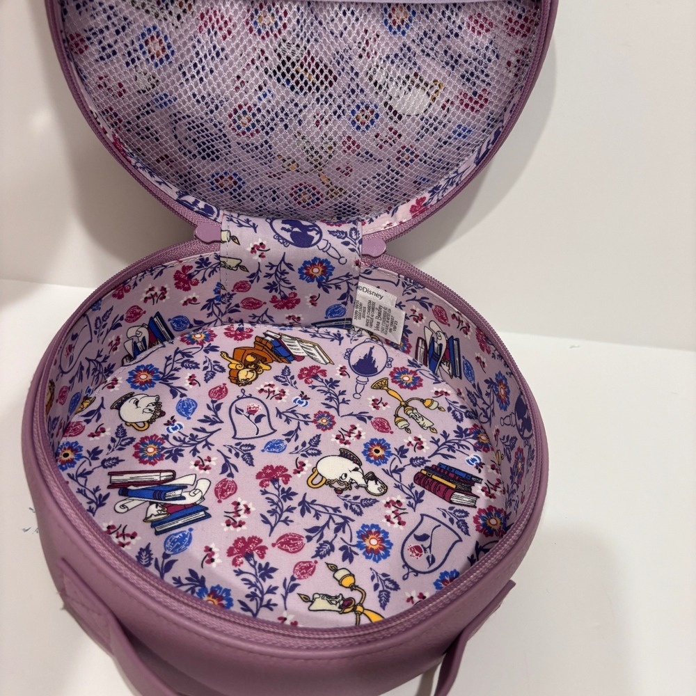 Disney Vera Bradley Beauty and the Beast Mrs Potts Chip Round Cosmetic Case Bag - Picture 8 of 11